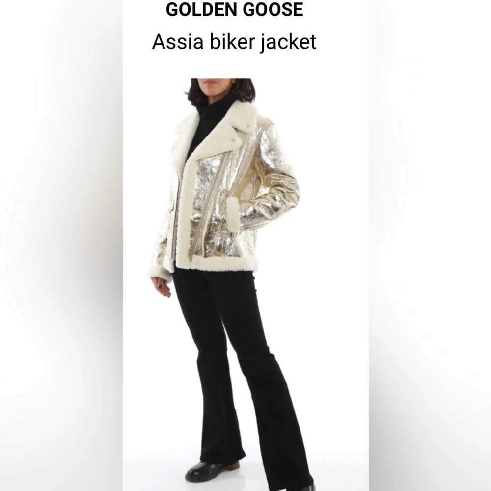 Golden Goose Assia sheepskin jacket in laminated leather/shearling lining NEW🔥 - Picture 7 of 15